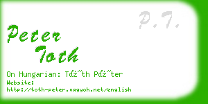 peter toth business card